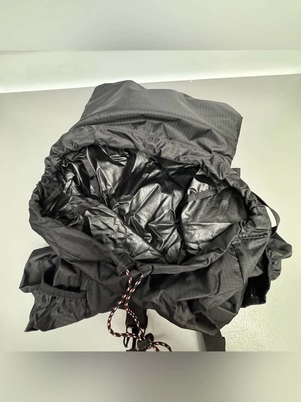 Hunter Black Backpack folds into Pouch